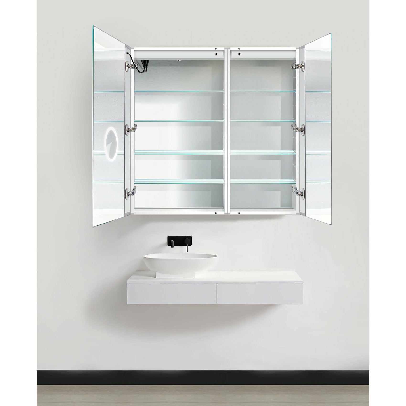 Krugg Svange 4242R 42″ X 42″ LED Medicine Cabinet with Dimmer & Defogger SVANGE4242R - Backyard Provider