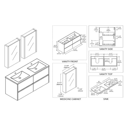 Blossom Valencia 48 Inch Bathroom Double Vanity - V8016 48 01D - Backyard Provider