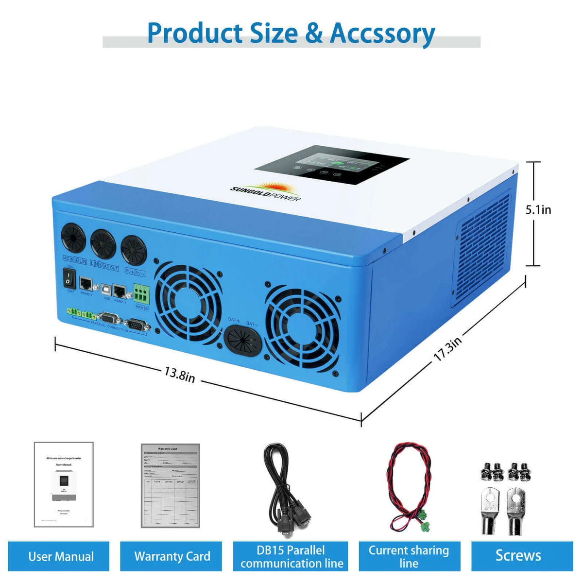 10000W 48V Solar Charger Inverter 2 Units Parallel - SPH504880Ax2