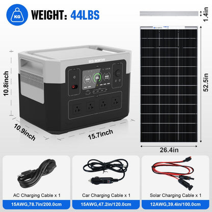 Eco-Worthy 400W 2x Bifacial 195W Solar Panel & 1920Wh Portable Power Station