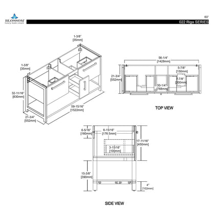 Blossom Riga 60 Inch Bathroom Vanity - V8022 60 01 - Backyard Provider