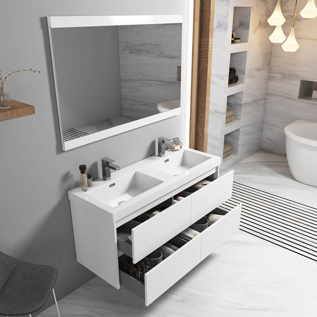 Blossom Valencia 48 Inch Bathroom Double Vanity - V8016 48 01D - Backyard Provider