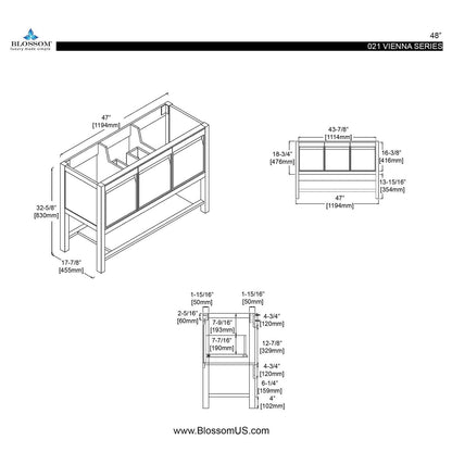 Blossom Vienna 48 Inch Bathroom Vanity - V8021 48 01 - Backyard Provider