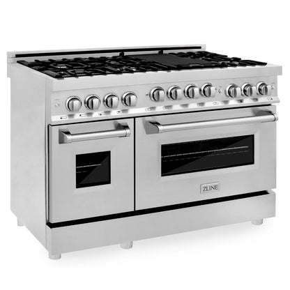 ZLINE 48 Inch 6.0 cu. ft. Range with Gas Cooktop and Gas Oven in Stainless Steel, RG48