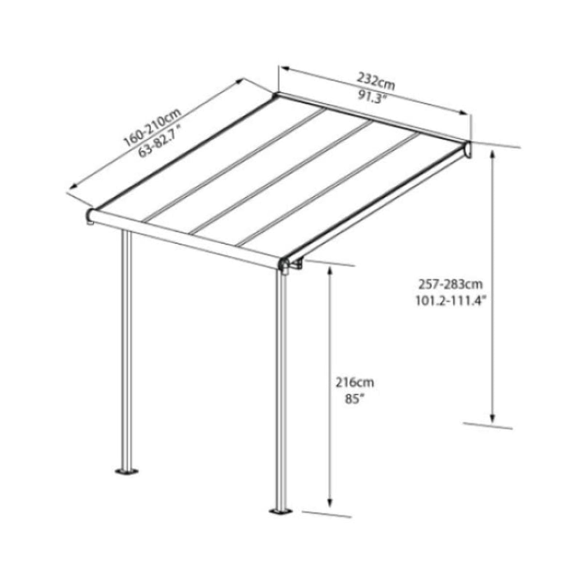 Palram Canopia | Sierra 8' x 8' Patio/Door Cover - HG9075