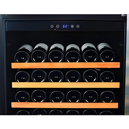 Smith and Hanks 166 Bottle Dual Zone Wine Cooler, Smoked Black Glass Door - RW428DRG
