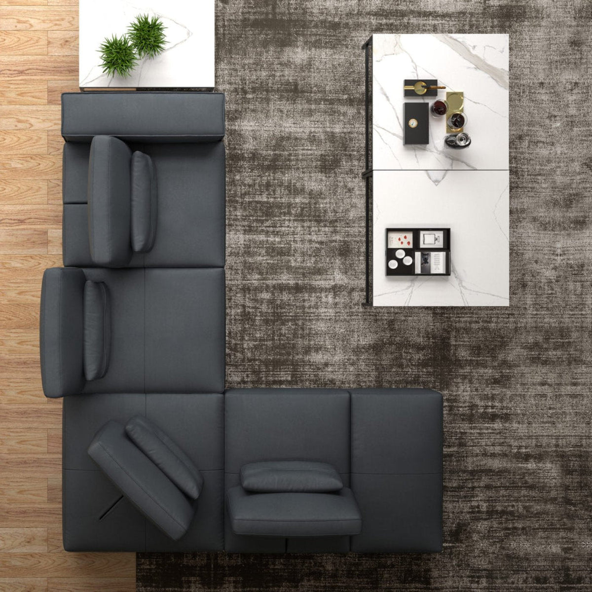 Whiteline Modern Living Florida Sectional - Sl2001l-Dgry