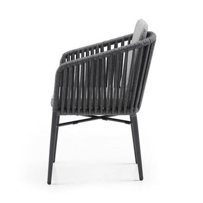 Whiteline Modern Living Lynn Outdoor Dining Armchair- DAC1837-LGRY