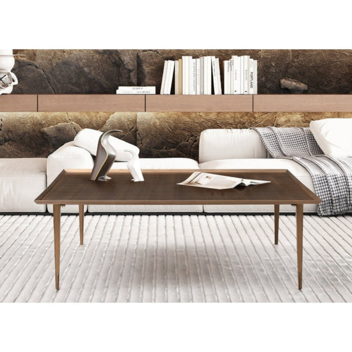 Whiteline Modern Living Nia Coffee Table in Brushed Bronze Color - CT1882