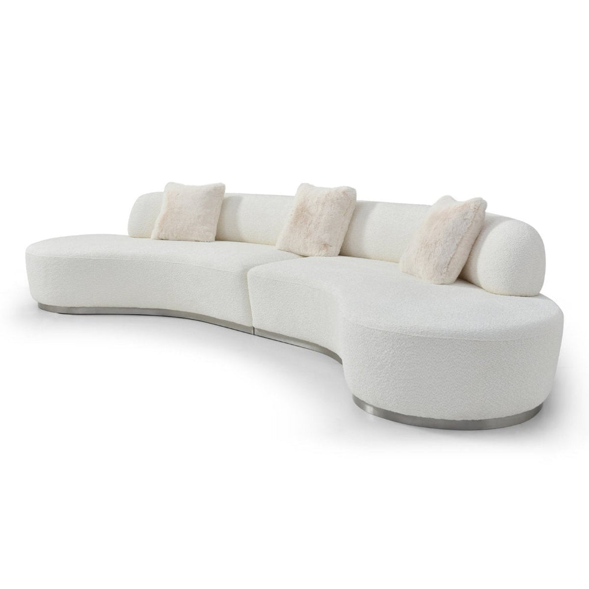 Whiteline Modern Living Perla Curved Sofa - SO2009F-WHT